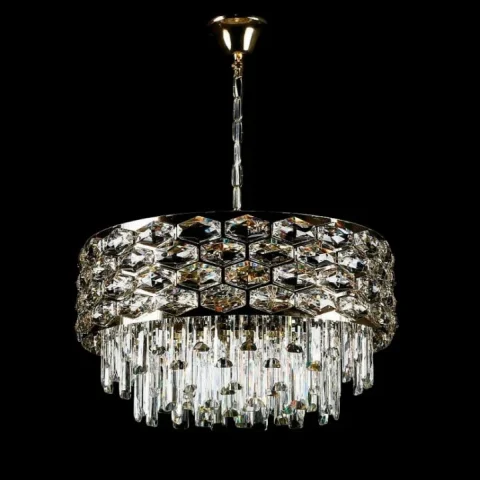 Люстра кришталева Splendid Ray L8530/400/8 (GD), 8 ламп, E14, золото та білий, висота 40-75 см