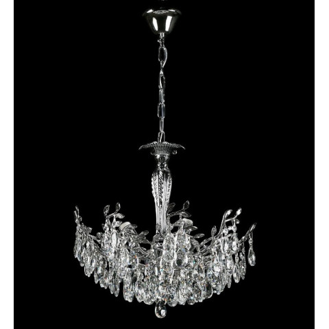 Люстра кришталева Splendid Ray L2474/6A, 6 ламп, E14, хром, білий, сучасний стиль, регульована висота 55-85 см