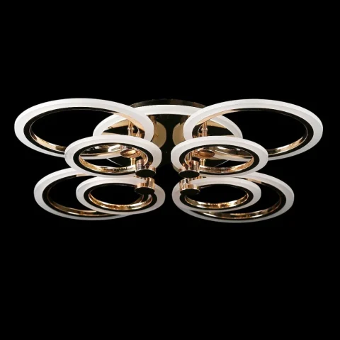 Люстра стельова LED Splendid Ray LK39557/4+4, 144W, золото/білий, сучасний стиль, діаметр 68 см