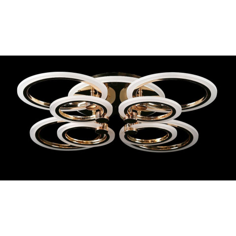 Люстра стельова LED Splendid Ray LK39557/4+4, 144W, золото/білий, сучасний стиль, діаметр 68 см