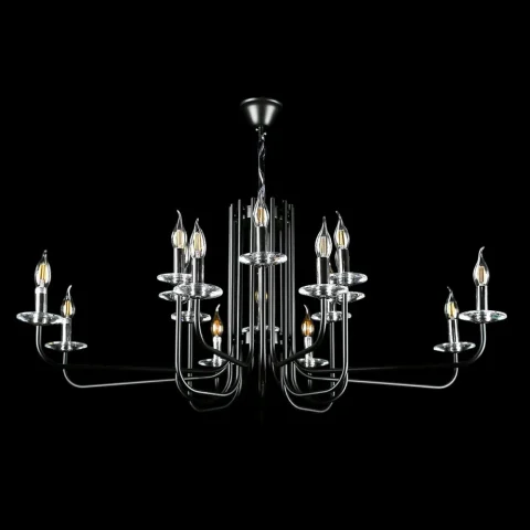 Люстра свеча LED Splendid Ray L60033/16, 16 ламп, хрустальная, черный и белый