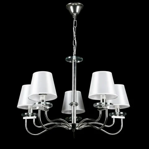 Люстра з абажурами Splendid Ray L89334/5, 5 ламп, E14, хром, білий (сучасний стиль)