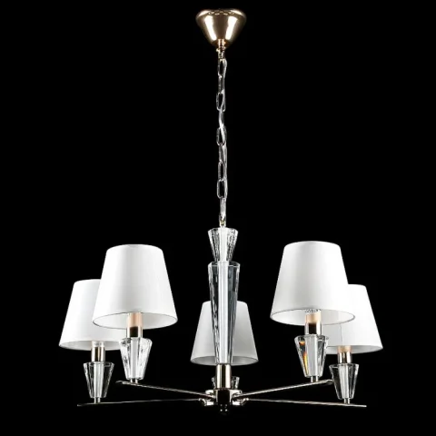 Люстра Splendid Ray L89335/5 на 5 ламп, E14, золото + білий, сучасний стиль (регульована висота 50–90 см, діаметр 65 см)