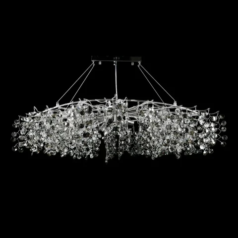 Люстра кришталева Splendid Ray L02/L1200*60/12 (CH), 12 ламп, E14, хром, висота 55-115 см, діаметр 120 см