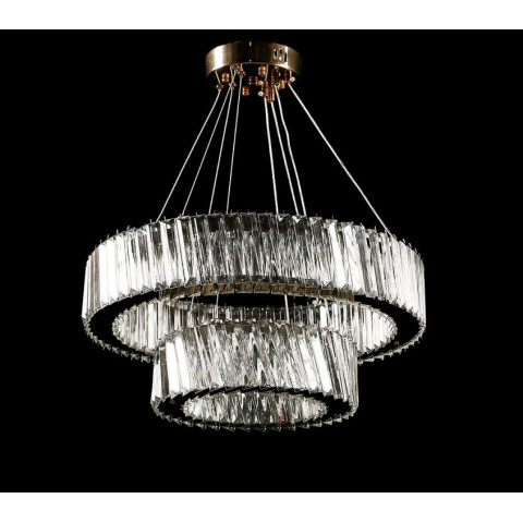 Люстра світлодіодна Splendid Ray L228/500+300/2 LED, 2 лампи, золота, біла, регульована висота 30-110 см