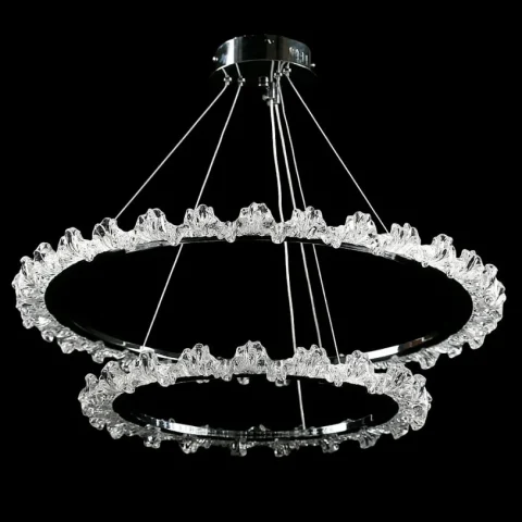 Люстра стельова LED Splendid Ray L115/600+400/2, хром/білий, 2 лампи, регульована висота Люстра стельова LED Splendid Ray L115/600+400/2, хром/білий, 2 лампи, регульована висота