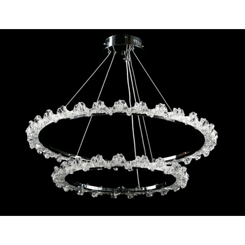 Люстра стельова LED Splendid Ray L115/600+400/2, хром/білий, 2 лампи, регульована висота, сучасний стиль для дому
