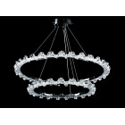 Люстра стельова LED Splendid Ray L115/600+400/2, хром/білий, 2 лампи, регульована висота, сучасний стиль для дому Люстра стельова LED Splendid Ray L115/600+400/2, хром/білий, 2 лампи, регульована висота, сучасний стиль для дому