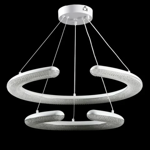 Люстра стельова LED Splendid Ray L110/600+400/2, 2 лампи, білий, регульована висота 30–130 см Люстра стельова LED Splendid Ray L110/600+400/2, 2 лампи, білий, регульована висота 30–130 см