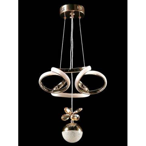 Люстра стельова LED Splendid Ray L124/2, 2 лампи, золото, білий, регульована висота 30-120 см