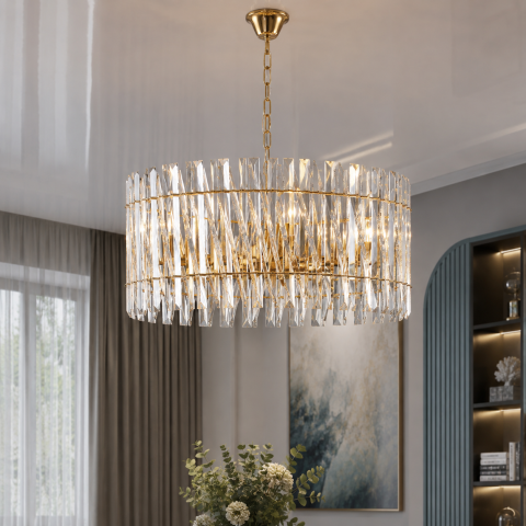 Кришталева люстра Splendid Ray LK1015/600/8 (SGD) золото, 8 ламп E14