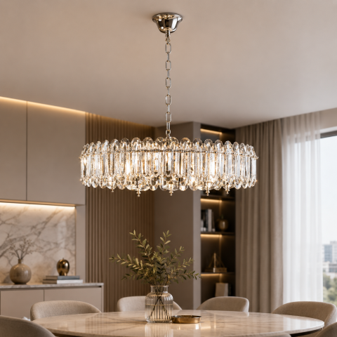 Класична підвісна люстра Splendid Ray L88102/12 (S) для вітальні, залу та їдальні, 12 ламп, патрон Е14, золото/білий, 80 см