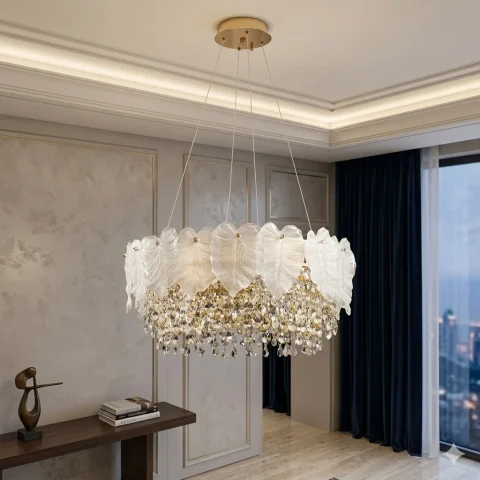 Кришталева люстра Splendid Ray LM2328/600/8 (SGD) E14 на 8 ламп золото з пелюстками