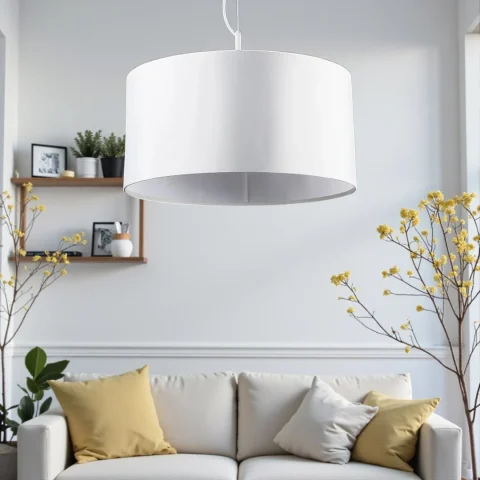 Підвісна люстра Splendid Ray L232066/530/3 (WH) з білим абажуром і цоколем E27
