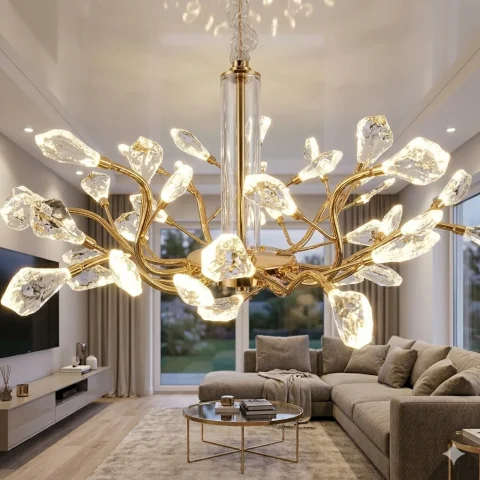 Кришталева LED люстра Splendid Ray L2503/650/39 золото 70 см дизайнерська підвісна Кришталева LED люстра Splendid Ray L2503/650/39 золото 70 см дизайнерська підвісна
