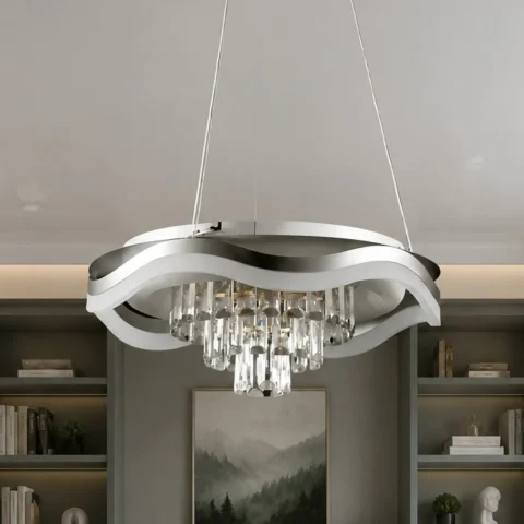 Світлодіодна люстра Splendid Ray C305/1+1 LED (CH) з кришталем, біло-золота, 40 Вт Світлодіодна люстра Splendid Ray C305/1+1 LED (CH) з кришталем, біло-золота, 40 Вт