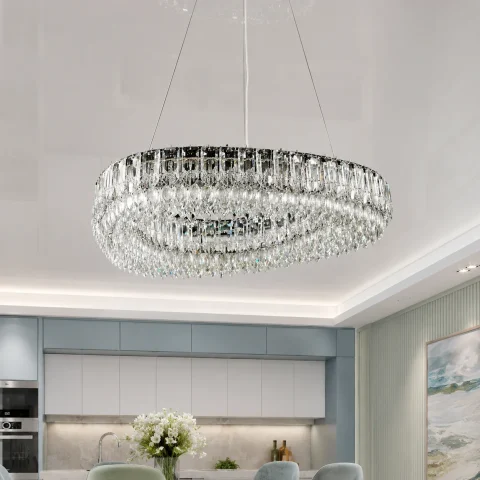 Кришталева світлодіодна люстра L7069/800/1 LED (CH+clear) Кришталева світлодіодна люстра L7069/800/1 LED (CH+clear)