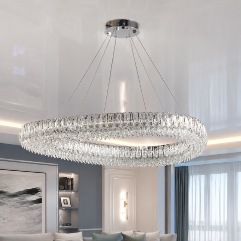 Світлодіодна люстра L7069/1000/1 LED (CH+clear)
