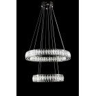 Підвісна світлодіодна люстра Splendid Ray L8015/400+600/2 LED (CH+clear) для вітальні, спальні та зали, 2 кільця, хром, 40-60 см Підвісна світлодіодна люстра Splendid Ray L8015/400+600/2 LED (CH+clear) для вітальні, спальні та зали, 2 кільця, хром, 40-60 см