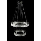 Підвісна світлодіодна люстра Splendid Ray L8015/400+600/2 LED (CH+clear) для вітальні, спальні та зали, 2 кільця, хром, 40-60 см Підвісна світлодіодна люстра Splendid Ray L8015/400+600/2 LED (CH+clear) для вітальні, спальні та зали, 2 кільця, хром, 40-60 см