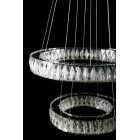 Підвісна світлодіодна люстра Splendid Ray L8015/400+600/2 LED (CH+clear) для вітальні, спальні та зали, 2 кільця, хром, 40-60 см Підвісна світлодіодна люстра Splendid Ray L8015/400+600/2 LED (CH+clear) для вітальні, спальні та зали, 2 кільця, хром, 40-60 см