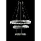 Світлодіодна люстра Splendid Ray L8015/400+600+800/3 LED (CH+Clear) з кришталем, хром, 235 Вт