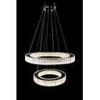 Підвісна світлодіодна люстра Splendid Ray L8045/400+600/2 LED (CH+clear), 2 кільця, хром, 40-60 см Підвісна світлодіодна люстра Splendid Ray L8045/400+600/2 LED (CH+clear), 2 кільця, хром, 40-60 см