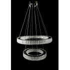 Підвісна світлодіодна люстра Splendid Ray L8045/400+600/2 LED (CH+clear), 2 кільця, хром, 40-60 см Підвісна світлодіодна люстра Splendid Ray L8045/400+600/2 LED (CH+clear), 2 кільця, хром, 40-60 см