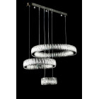Світлодіодна люстра Splendid Ray L50804L/600+400+200/3 LED (CH) з кришталем, хром, 100 Вт, з пультом і димером