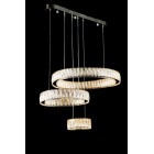 Світлодіодна люстра Splendid Ray L50804L/600+400+200/3 LED (CH) з кришталем, хром, 100 Вт, з пультом і димером
