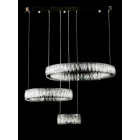 Світлодіодна люстра Splendid Ray L50804L/600+400+200/3 LED (CH) з кришталем, хром, 100 Вт, з пультом і димером