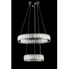 Підвісна світлодіодна люстра Splendid Ray L50804/500+300/2 LED (CH), 2 кільця, пульт, димер, 80 W