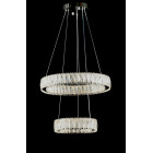 Підвісна світлодіодна люстра Splendid Ray L50804/500+300/2 LED (CH), 2 кільця, пульт, димер, 80 W