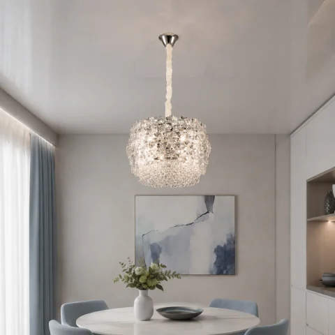 Підвісна кришталева люстра Splendid Ray L5748/400/4 (SLIVER), хром, 4 лампи E14