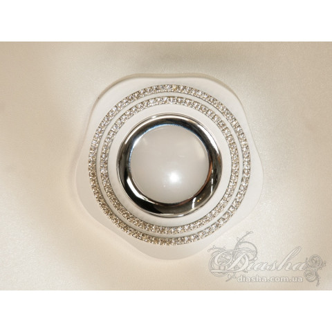 Точковий світильник вбудований Diasha 328WH MR16, 50W, білий, кристали, сучасний стиль для вітальні, спальні, кухні