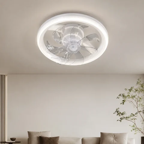 Стельова LED-люстра-вентилятор Artlight FS307WH, біла (76 Вт), 10–18 м²