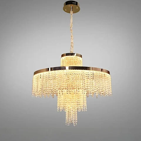 Люстра кришталева Diasha 376-800GD золото LED 165Вт багатоярусна підвісна Люстра кришталева Diasha 376-800GD золото LED 165Вт багатоярусна підвісна