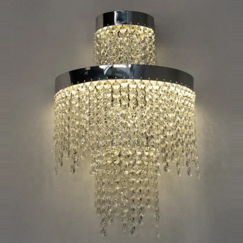 Кришталеве LED-бра Diasha 376-BCH (хром), 28 Вт, висота 45 см