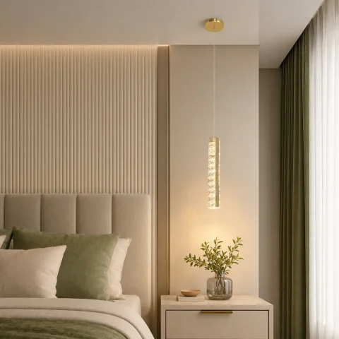 LED світильник-підвіс Artlight 622/1GD, 23W, золото + прозоре скло