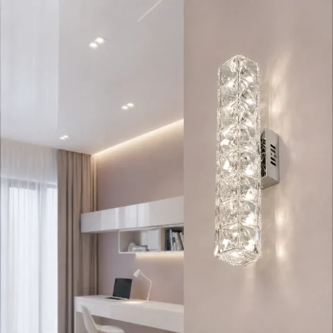 Хромоване LED бра з прозорим кришталевим склом Artlight 9689/1WCH (3 режими, 11W)