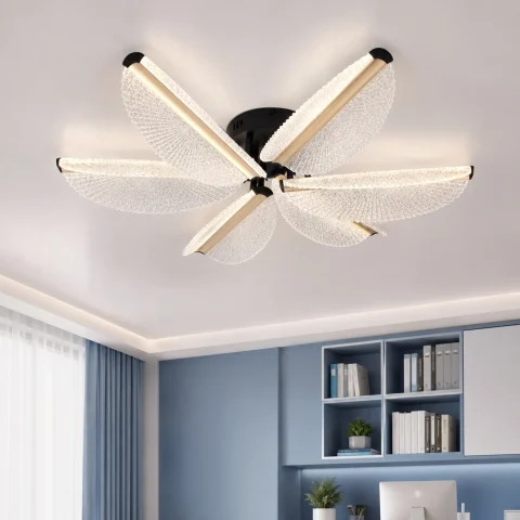 Велика стельова LED люстра-квітка на 6 прозорих пелюсток Artlight 2407-6L Велика стельова LED люстра-квітка на 6 прозорих пелюсток Artlight 2407-6L