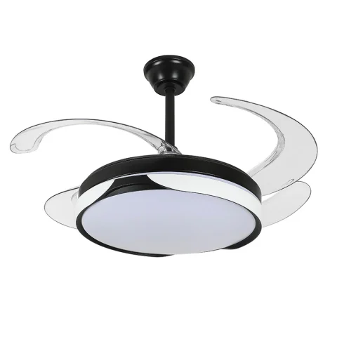 Люстра вентилятор стельова LED Levistella 7943060 (48) BK+WH, 80W, диммируемая, чорний+білий, сучасний стиль