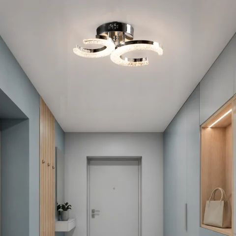 Стельова світлодіодна люстра Splendid Ray L1654/2 LED (CH), хром, 32 Вт, від 4-8 м²