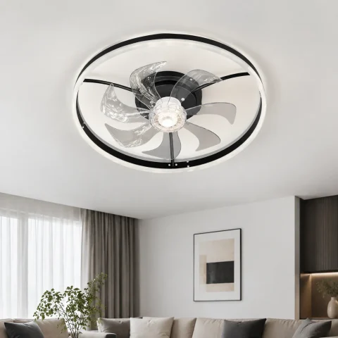 Стельова LED-люстра-вентилятор Artlight FS301BK, чорна, 71 Вт, від 10-18 м²