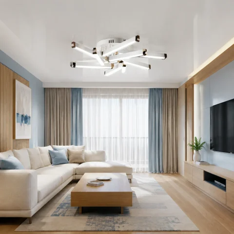Світлодіодна люстра Splendid Ray L1647/10 LED (WT+GD), білий, золото, 110 Вт, від 10-18 м²