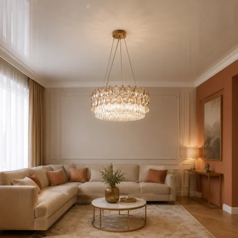 Підвісна кришталева люстра Splendid Ray L5749-500/5 (FGD), золото, 5 ламп E14