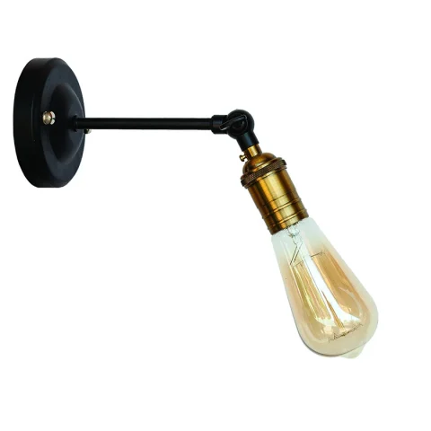 Настенное бра Levistella 752WC1703-1, E27, до 60W, черное с золотым патроном, металлическое