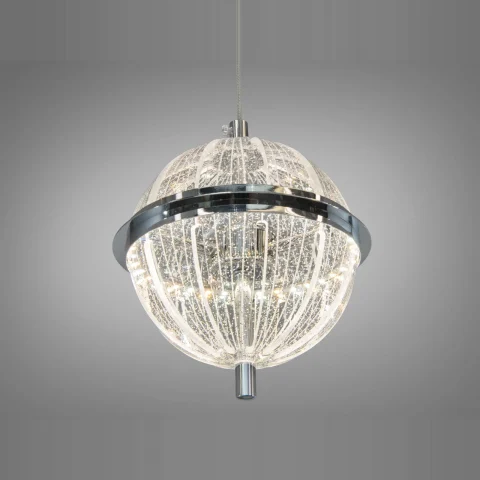 Одинарний LED-підвіс Diasha 5030/1CH сфера хром 14 Вт, кришталь