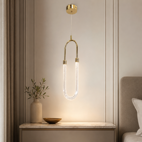 Світлодіодний підвісний світильник Artlight 5052/1GD, 7 Вт, золото