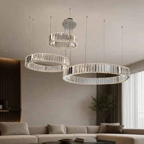 Світлодіодна підвісна люстра Artlight 510578/30+50+70CH з трьома кільцями, 103 Вт, хром Світлодіодна підвісна люстра Artlight 510578/30+50+70CH з трьома кільцями, 103 Вт, хром